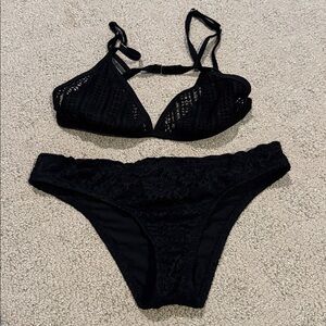 Black Lacey bathing suit size large